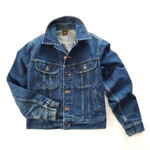 VINTAGE DENIM JACKET SIZE SMALL MENS BUTTON FRONT MEDIUM WASH COLLARED POCKETS